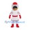 Knight Mascot Costume in White and Red Armor with Black Mustache