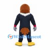 Eagle Mascot Costume in Brown with Navy Outfit and Red Wristbands