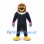 Eagle Mascot Costume in Brown with Navy Outfit and Red Wristbands