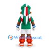 Parrot Mascot Costume in Green with White Shorts and Multicolor Feather Details