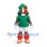 Parrot Mascot Costume in Green with White Shorts and Multicolor Feather Details