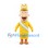 Man Mascot Costume with Mustache Yellow Uniform and White Sash