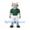 Bull Mascot Costume in Gray with Green Football Jersey and White Trousers