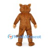 Tiger Mascot Costume in Brown with Fine Stripes and White Chest