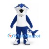 Manta Ray Mascot Costume in Blue and White with Spotted Fins