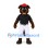 Dog Mascot Costume in Brown with Black Baseball Shirt White Trousers and Red Cap