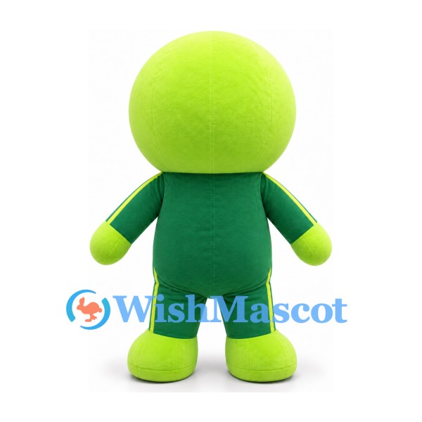 Frog Character Mascot Costume in Lime and Dark Green with Square Chest Panel
