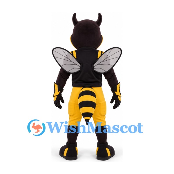 Wasp Mascot Costume in Yellow and Black with Detailed Wings