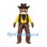 Cowboy Mascot Costume with Mustache Yellow Shirt and Brown Fringed Chaps