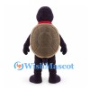Turtle Mascot Costume in Dark Purple with Brown Shell and Red Scarf