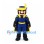 Musketeer Mascot Costume in Navy and Yellow with Feathered Hat