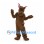 Kangaroo Mascot Costume in Dark Brown with Upright Ears and Long Tail