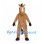 Horse Mascot Costume in Tan with Brown Mane and Black Hooves