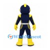 Robot Mascot Costume in Navy and Yellow with Mirrored Visor