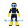 Robot Mascot Costume in Navy and Yellow with Mirrored Visor