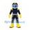 Robot Mascot Costume in Navy and Yellow with Mirrored Visor