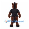 Horse Mascot Costume in Brown with Black Shirt and Dark Mane
