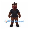Horse Mascot Costume in Brown with Black Shirt and Dark Mane