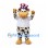 Cow Mascot Costume in Black and White with Pinstriped Shirt and Star Pattern Hat