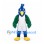 Peacock Mascot Costume in Blue and Green with White Sports Uniform