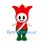 Flower Character Mascot Costume in Red and Green with White Diagonal Sash
