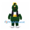 Monster Mascot Costume in Dark Green with Yellow Cap and Black Vest