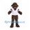 Bull Mascot Costume in Brown with White Sports Jersey and Red Sleeve Trim