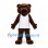 Bear Mascot Costume in Brown with White Sleeveless Sports Jersey