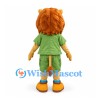 Lion Mascot Costume in Tan with Green Shirt and Matching Shorts