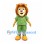 Lion Mascot Costume in Tan with Green Shirt and Matching Shorts