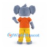Koala Mascot Costume in Gray with Orange Shirt and Yellow Trousers