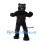 Panther Mascot Costume in Black with Large Paws and Long Tail