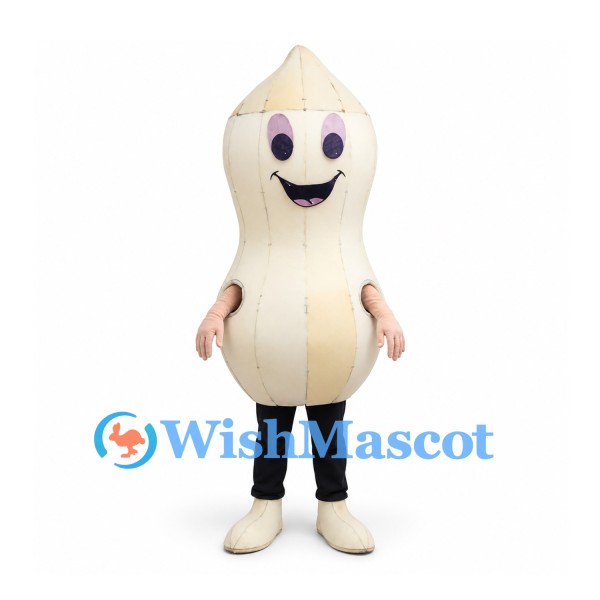Peanut Mascot Costume in Cream with Black Leggings