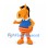 Horse Mascot Costume in Orange with Blue Shirt and Red Striped Trousers