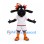 Sheep Mascot Costume in Black with Multicolor Hair and White Sports Uniform