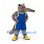Anteater Mascot Costume in Gray with Blue Basketball Uniform and Yellow Shoes