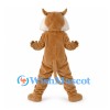 Lynx Mascot Costume in Tan with White Belly and Ear Tufts