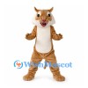 Lynx Mascot Costume in Tan with White Belly and Ear Tufts