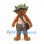 Beaver Mascot Costume in Brown with Explorer Hat Striped Tie and Shoulder Bag