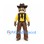 Cowboy Mascot Costume with Brown Hat Yellow Shirt and Fringed Chaps