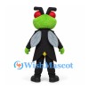 Fly Mascot Costume in Green with Black Suit Tie and Gray Wings