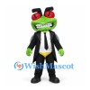 Fly Mascot Costume in Green with Black Suit Tie and Gray Wings