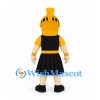 Spartan Mascot Costume in Black and Gold with Crested Helmet