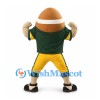 Football Character Mascot Costume in Green Jersey and Yellow Trousers