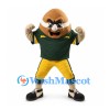 Football Character Mascot Costume in Green Jersey and Yellow Trousers
