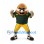 Football Character Mascot Costume in Green Jersey and Yellow Trousers