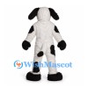Dog Mascot Costume in White with Black Patches and Floppy Ears