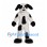 Dog Mascot Costume in White with Black Patches and Floppy Ears