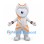 Cyclops Mascot Costume in Silver with Orange Stripes and Colored Wristbands