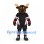 Moose Mascot Costume in Brown with Black Hockey Uniform and Red Trim